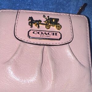 Coach Blush Pink Leather Wallet.